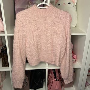Baby pink Sunday best sweater crop